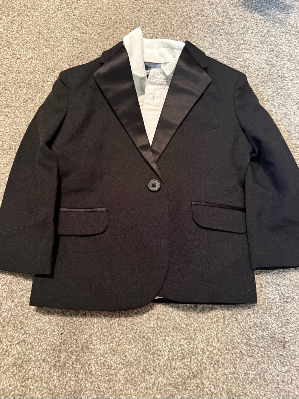 Nautica Black Boys' Dress Blazer with Satin Lapel